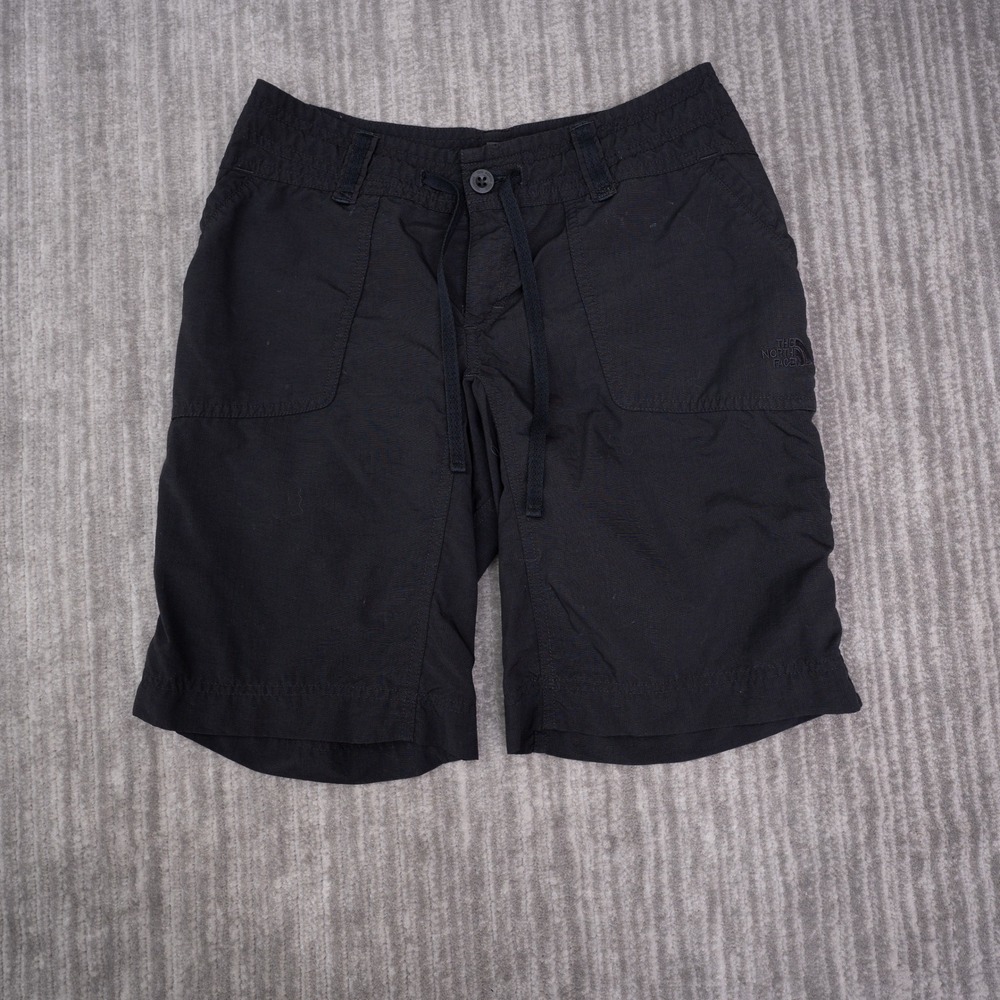 The North Face Hiking Shorts Womens 2 Black Excellent Ripstop Drawstring Cargo